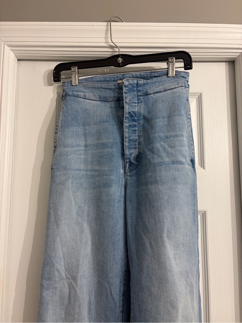 MOTHER Light Blue Wide-Leg High-Rise Jeans - Picture 2 of 5